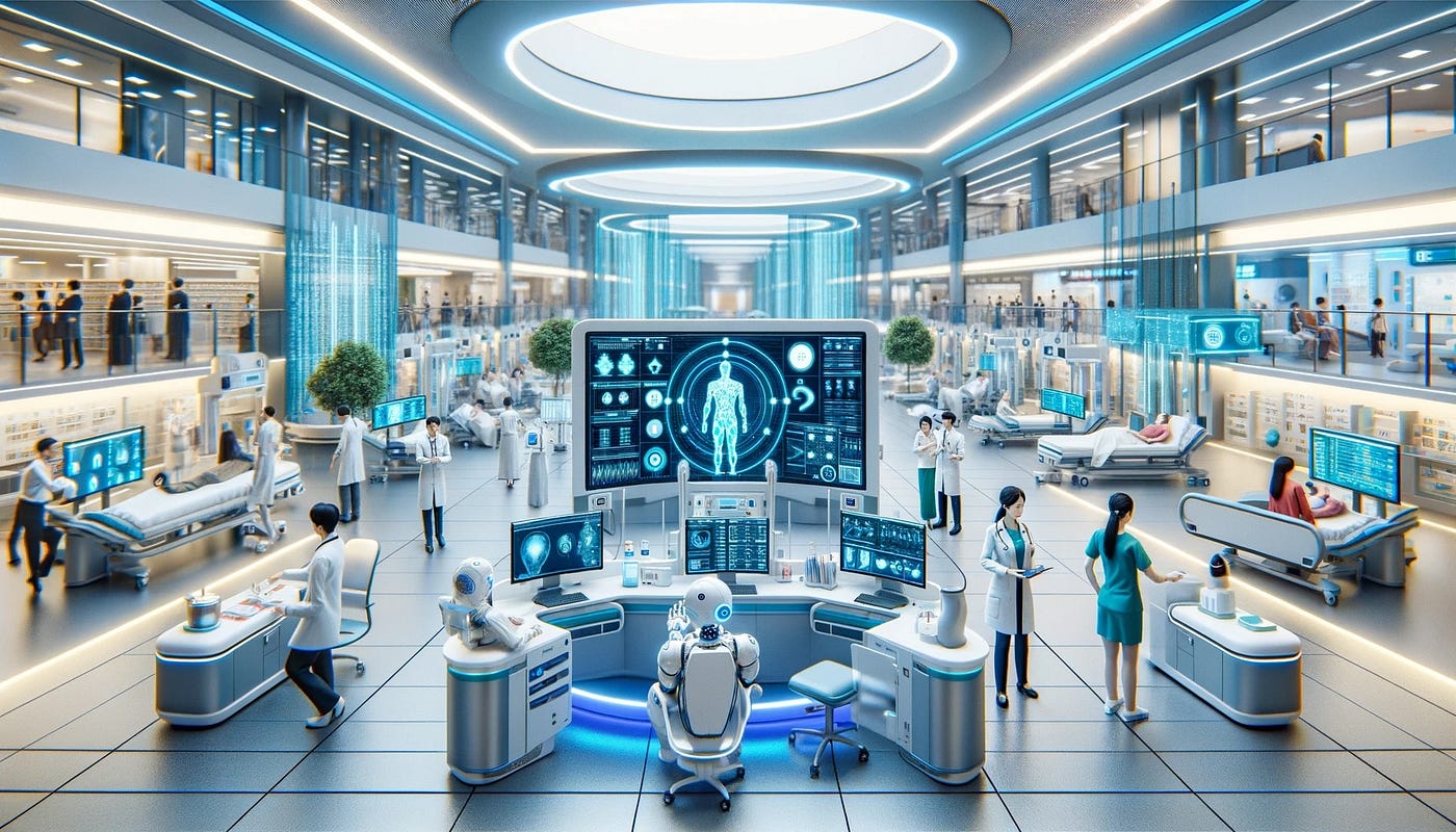Modern AI-powered hospital and medical research facility in China